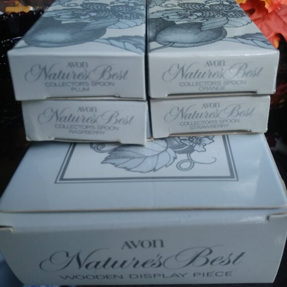 Vintage Avon 5pc Fruit Jelly Spoon Collection New With Box - Picture 3 of 3